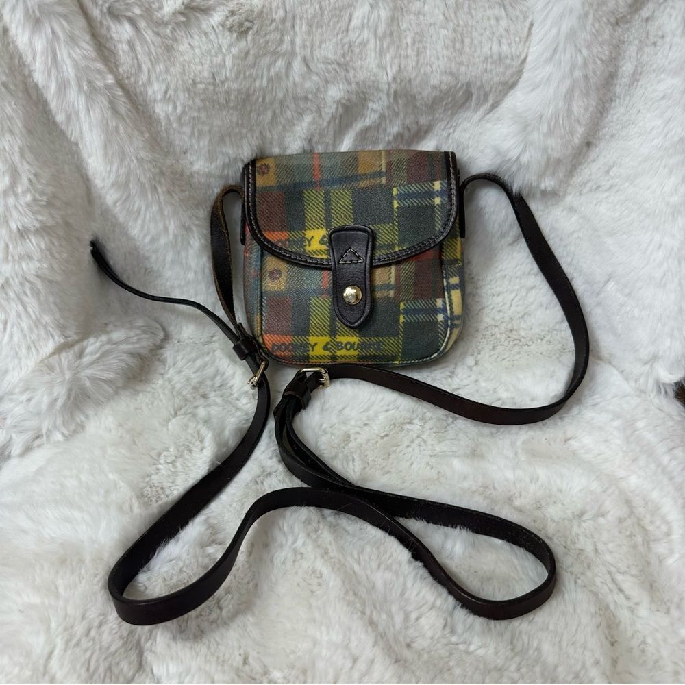 Dooney & Bourke Womens Mini Colorful Patchwork Pattern Plaid Crossbody Bag - Picture 5 of 9